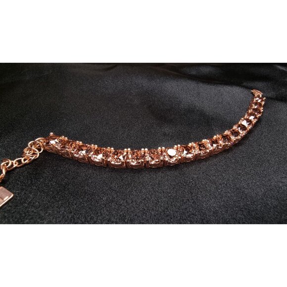 Park Lane Limited Edition Rose Gold Tennis Bracelet With Sparkling Rose Champagn - Picture 2 of 7